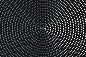 Abstract monochrome halftone pattern. Futuristic panel. Gunge dotted backdrop with circles, dots, point. Design element for web banners, posters, cards, wallpapers, sites. Black and white color