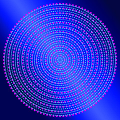 
Halftone dotted background. Pattern with radial lines of red and blue dots, design element for web banners, posters, cards, wallpapers, backgrounds, websites. Vector illustration