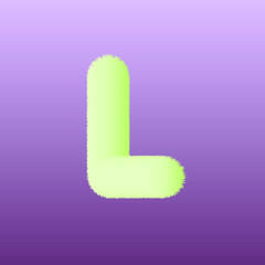 fluffy the letter L on the gradient