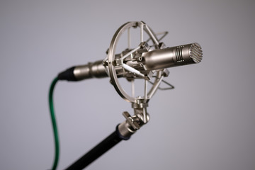 Small diaphragm condenser microphone in shock-mount