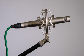 Small diaphragm condenser microphone in shock-mount