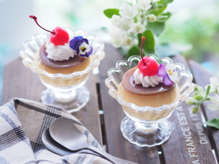 手作りカスタードプリン