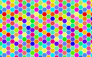 Honeycomb many color, multicolored. Isometric geometry. 3D illustration