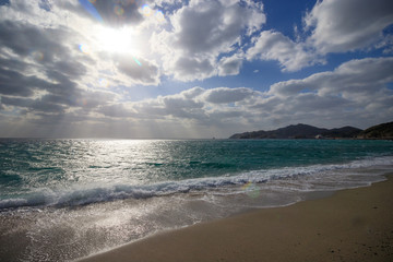 ビーチ　夏の夕暮れイメージ
