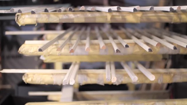Wooden slats on the rack