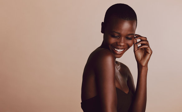 African female model posing in studio