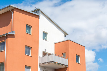 Modern Luxury Apartment Building Blue Sky Facade Home Residential Structure