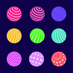 Color sphere with pattern. Logo concept