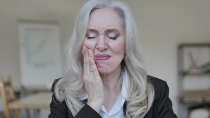 Toothache, Businesswoman with Tooth Infection