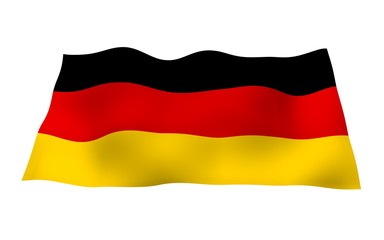 Flag of Germany. Wide format 3D illustration. State symbol of the Federal Republic of Germany. 3D rendering