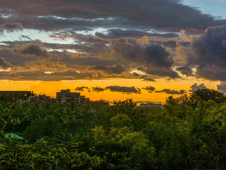 sunset over the greens
