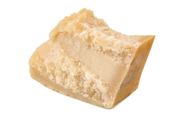 piece of delicious parmesan cheese on white