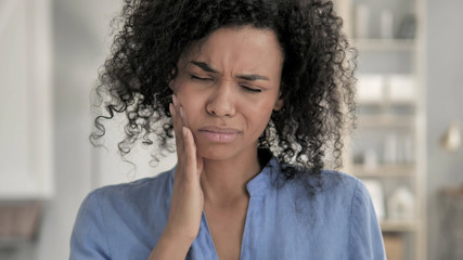 Toothache, African Woman with Tooth Infection
