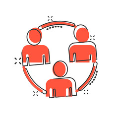 People communication icon in comic style. People cartoon vector illustration on white background. Partnership splash effect business concept.