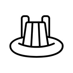 swimming inflatable building icon vector. swimming inflatable building sign. isolated contour symbol illustration