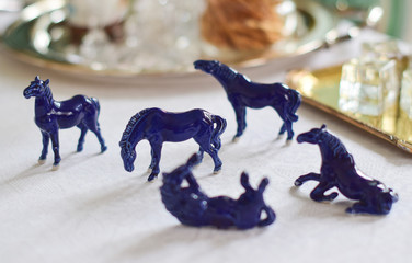 Porcelain vintage horses