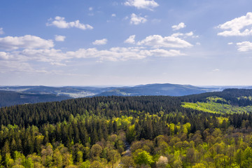 forest hills in the sauerland germany from above