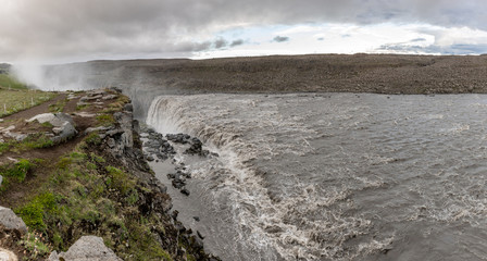 Famous Dettifoss waterfall in the northern part of Iceland