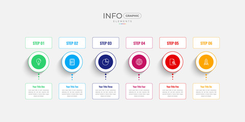 Naklejka premium Modern Business Infographic elements. Timeline infographic template design. Minimal Infographics for business concepts. Can be used for infographics, flow charts, presentations, web sites, etc.