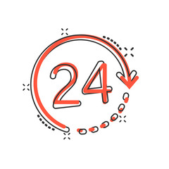 Clock icon in comic style. Watch cartoon vector illustration on white isolated background. Timer splash effect business concept.