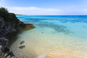 日本最南端、沖縄県波照間島・3月の海