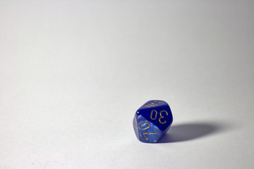 blue geek special dice on white background