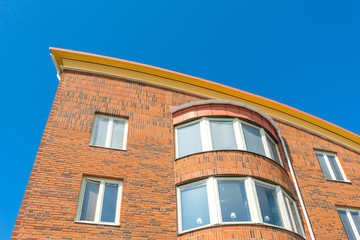 Modern Luxury Scandinavia Apartment Building Blue Sky Facade Home Residential Structure