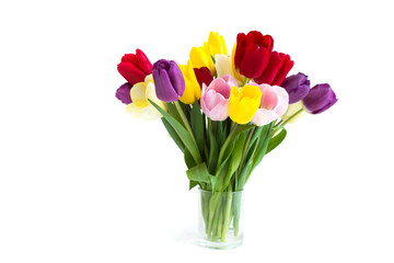 Bouquet of colorful tulips