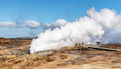 Gunnuhver geothermal area in the western part of Iceland