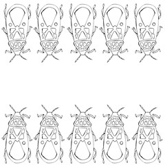 Ink illustration. Bugs for coloring 