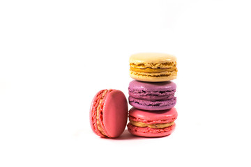 Macaroons on a white background