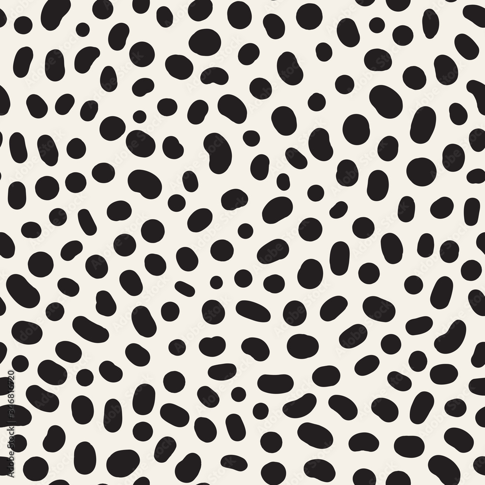 Poster vector texture with random spots. seamless dotted pattern.
