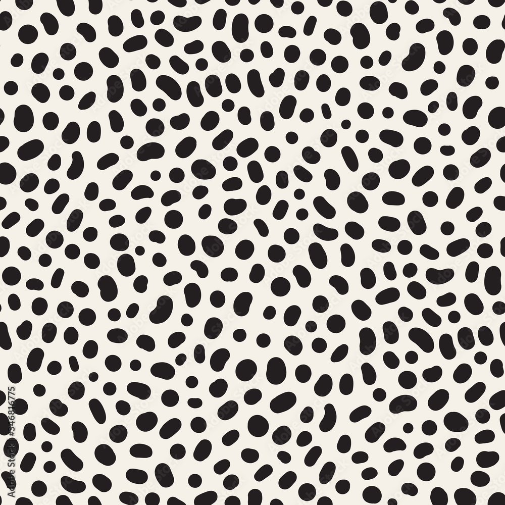 Poster vector texture with random spots. seamless dotted pattern.