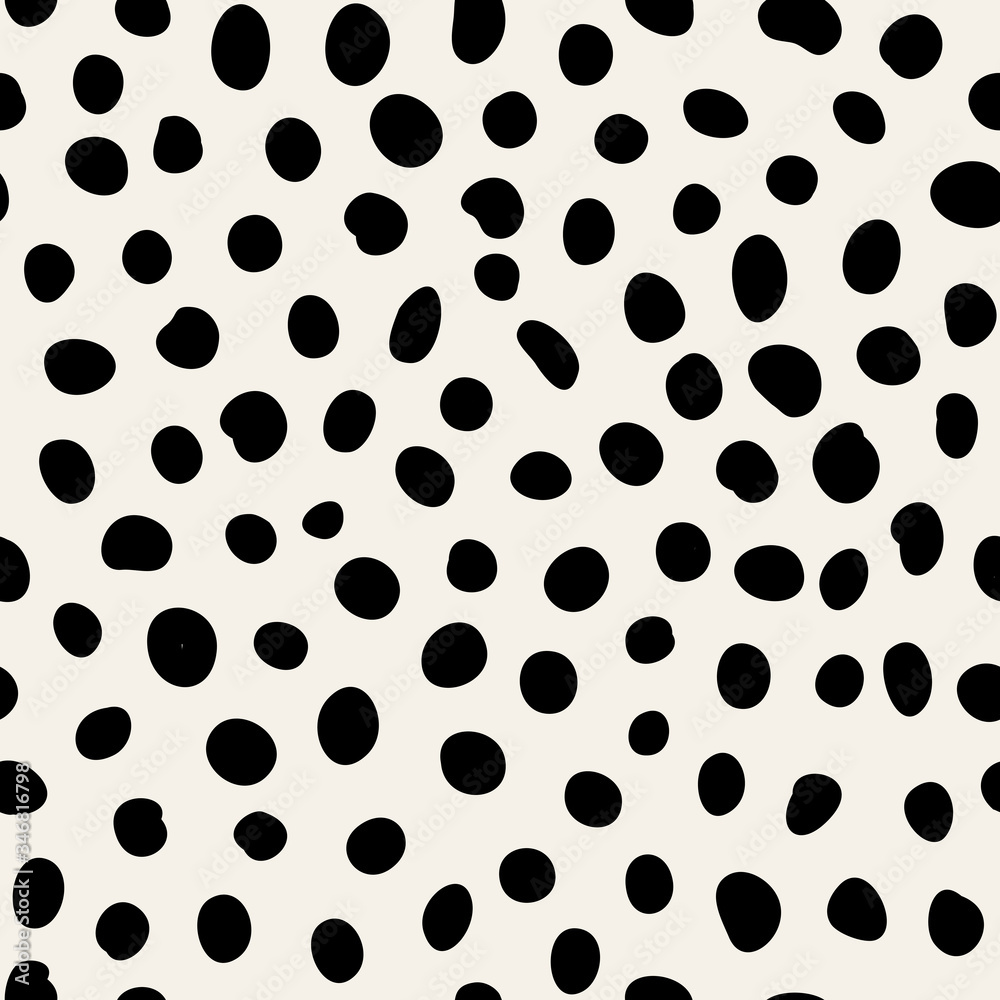 Poster vector texture with random spots. seamless dotted pattern.