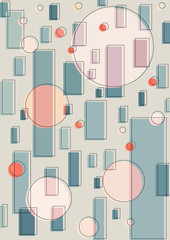 Flat vector of minimal geometric background in vintage color theme.