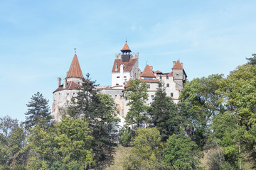 Fototapeta na wymiar Bram Romania, 29th of September: Bran Castle view from Poiana Regelui park