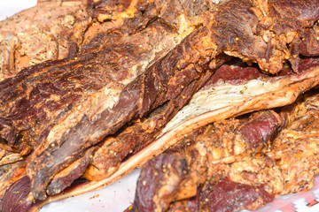 Assorted meat products. Street food, fast food assortment of meat