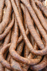 Assorted meat products. Street food, fast food assortment of meat