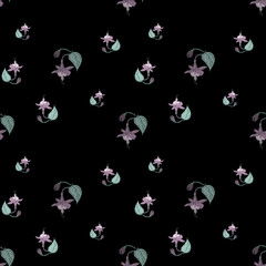 seamless pattern with fuchsia flowers
