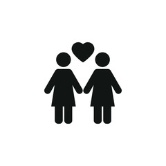 Gay  LGBT pride rainbow icon people love couple icon. 