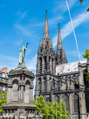 Fototapeta na wymiar Urban II and Cathedral, Clermont-Ferrand, Puy-de-Dome, France