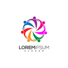 People Community Family Together Logo Symbol.