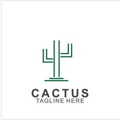 Obraz premium Cactus logo with creative concept