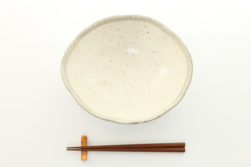 empty dish with copsticks