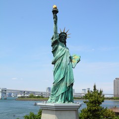 Tokyo - Odaiba Statue of Liberty. Japan landmarks.