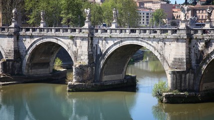 Rome landmark - Ponte Sant Angelo. Italian landmarks.