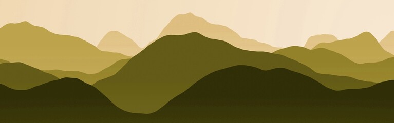 Fototapeta na wymiar amazing mountains wild mountainscape - wide digital graphic texture background illustration