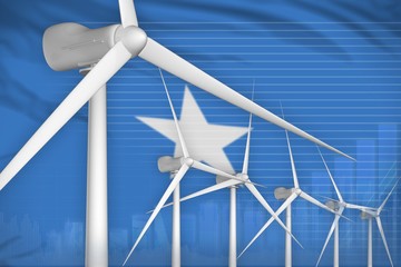 Somalia wind energy power digital graph concept - alternative natural energy industrial illustration. 3D Illustration