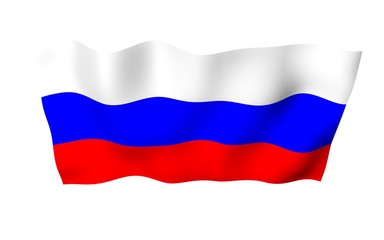 Waving flag of the Russian Federation. The National. State symbol of the Russia. 3D illustration