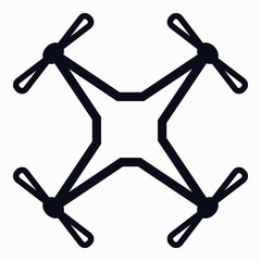 Drone icon. Quadcopter black icon.  Vector icon.